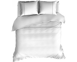 Romanette Duchesse - Flanel - Dekbedovertrek - Lits-jumeaux - 240x200/220 cm + 2 kussenslopen 60x70 cm - Wit/grijs