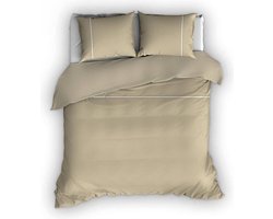 Romanette Duchesse flanel dekbedovertrek - Sand/Wit - Lits-jumeaux (240x200/220 cm + 2 slopen)