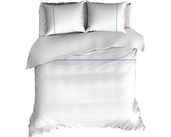 Romanette Duchesse flanel dekbedovertrek - Wit/Blue - 2-persoons (200x200/220 cm + 2 slopen)