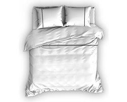 Romanette Duchesse flanel dekbedovertrek - Wit/Zwart - Lits-jumeaux (270x200/220 cm + 2 slopen)