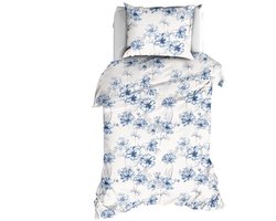 Romanette Filippa Dekbedovertrek - Eenpersoons - 140x200/220 cm - Blauw