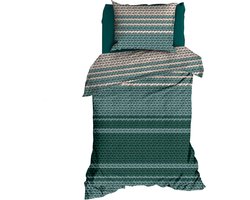Romanette FLANEL Dekbedovertrek 140x200/220 Vicuna teal