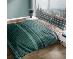 Romanette FLANEL Dekbedovertrek 240x200/220 Vicuna teal