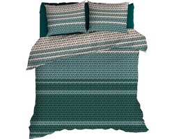 Romanette FLANEL Dekbedovertrek 270x200/220 Vicuna teal