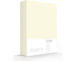 Romanette - Flanel - Hoeslaken - Tweepersoons - 140x200 cm - Ivoor