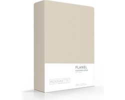 Romanette - Flanel - Kussenslopen - Set van 2 - 60x70 cm - Zand