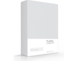 Romanette Flanel silver Flanel kussensloop, 100 % katoen Kussensloop 65x65