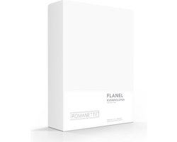 Romanette Flanel wit Flanel, 100 % katoen Kussensloop 65x65