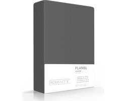 Romanette flanellen laken - Antraciet - 1-persoons (150x250 cm)