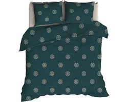 Romanette Flocons Dekbedovertrek - Tweepersoons - 200x200/220 cm - Forestgreen