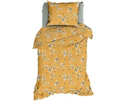 Romanette Geisha Dekbedovertrek - Eenpersoons - 140x200/220 cm - Oker