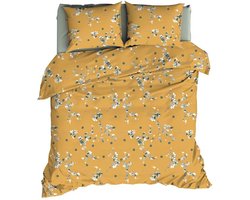 Romanette Geisha Dekbedovertrek - Extra breed - 260x200/220 cm - Oker