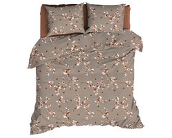 Romanette Geisha Dekbedovertrek - Lits-jumeaux - 240x200/220 cm - Taupe