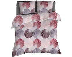 Romanette Gerlos Dekbedovertrek - Lits-jumeaux - 240x200/220 cm - Grijs/Bordo