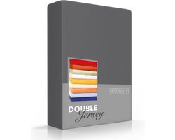 Romanette Hoeslaken Double Jersey Antraciet 140/150 x 200/210/220 cm