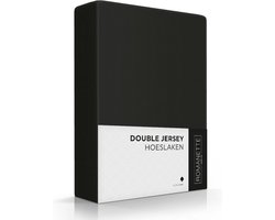 Romanette Hoeslaken Double Jersey Zwart 140/150 x 200/210/220 cm