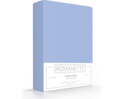 Romanette Hoeslaken Katoen Lichtblauw-140 x 200 cm