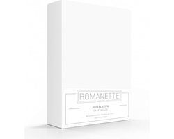 Romanette hoeslaken katoen - Wit - 2-persoons (120x200 cm)