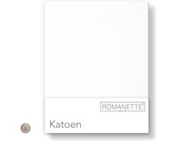 Romanette hoeslaken katoen - Wit - 2-persoons (140x200 cm)