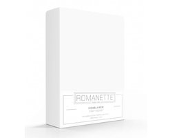 Romanette hoeslaken katoen - Wit - 2-persoons (140x220 cm)