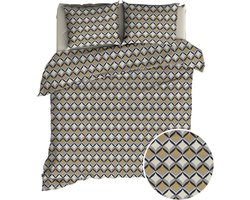 Romanette Honky Tonk Dekbedovertrek - Eenpersoons - 140x200/220 cm - Beige/Grijs