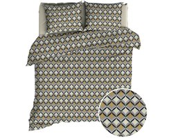 Romanette Honky Tonk Dekbedovertrek - Tweepersoons - 200x200/220 cm - Beige/Grijs