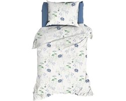 Romanette Jardin Dekbedovertrek - Eenpersoons - 140x200/220 cm - Blauw