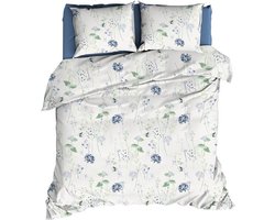 Romanette Jardin Dekbedovertrek - Lits-jumeaux - 240x200/220 cm - Blauw