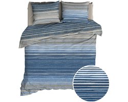 Romanette Jordy Dekbedovertrek - Lits-jumeaux - 240x200/220 cm - Blauw