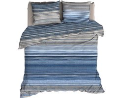 Romanette Jordy Dekbedovertrek - Tweepersoons - 200x200/220 cm - Blauw