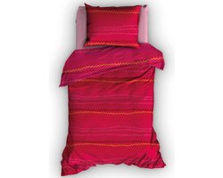Romanette Junior Dekbedovertrek 100% Katoen  120x150 Zigzag fuchsia