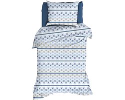 Romanette Kapla Dekbedovertrek - Eenpersoons - 140x200/220 cm - Blue
