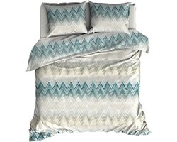 Romanette Kiruna - Dekbedovertrek - Eenpersoons - 140x200/220 cm + 1 kussensloop 60x70 cm - Teal