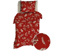Romanette Lizollo Dekbedovertrek - Eenpersoons - 140x200/220 cm - Kerstrood
