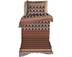 Romanette Lombok Dekbedovertrek - Eenpersoons - 140x200/220 cm - Brick