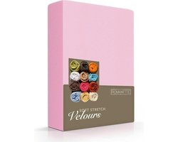 Romanette Luxe Velours Hoeslaken Tweepersoons (140/150/160/200x200/220 cm) - Roze