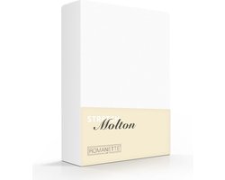 Romanette molton stretch hoeslaken - Wit - 2-persoons (130/140/150x200/220 cm)