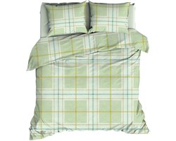 Romanette Rubik Dekbedovertrek - Tweepersoons - 200x200/220 cm - Leekgroen
