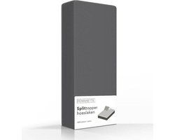 Romanette split-topper hoeslaken - Kiezel - Lits-jumeaux (160x210/220 cm)