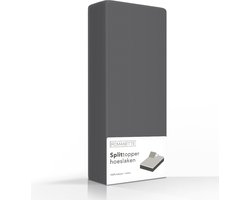 Romanette split-topper hoeslaken - Kiezel - Lits-jumeaux (180x200 cm)