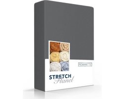 Romanette stretch flanel hoeslaken - Antraciet - 2-persoons (140/150x200/220 cm)