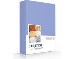 Romanette stretch flanel hoeslaken - Blauw - 2-persoons (140/150x200/220 cm)