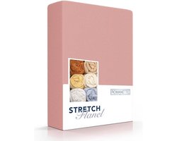 Romanette Stretch - Flanel - Hoeslaken - Tweepersoons - 140/150x200/220 cm - Poederrose