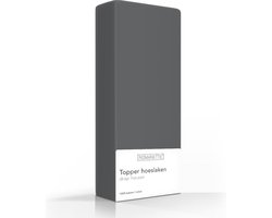 Romanette topper hoeslaken - Kiezel - Lits-jumeaux (160x220 cm)