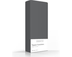 Romanette topper hoeslaken - Kiezel - Lits-jumeaux (180x220 cm)