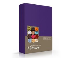 Romanette - Velours - Hoeslaken - Tweepersoons - 140/150x200/220 cm - Paars