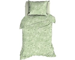 Romanette Victorine Dekbedovertrek - Eenpersoons - 140x200/220 cm - Groen
