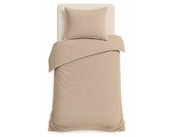 Romanette Visconti Dekbedovertrek - Eenpersoons - 140x200/220 cm - Sand/Wit