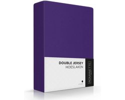 Romanette Zachte Dubbel Jersey Hoeslaken Tweepersoons (140/150/160x200/210/220 + 200x200) - Paars