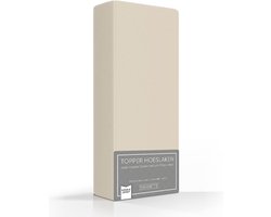 Romanette Zachte Dubbel Jersey Topper Hoeslaken - Tweepersoons (140/150x200/210/220 cm) - Zand